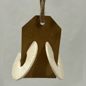 Elegant Cream 3/4 Hoop Raffia Earrings
